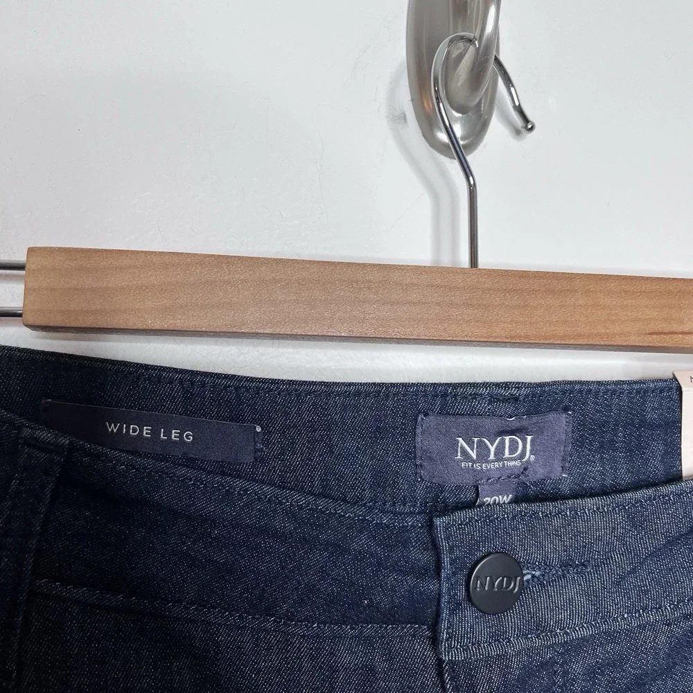 NYDJ Teresa Wide Leg Ankle Jeans Womens Size 20W Dark Rinse Mid Rise Stretch - Picture 4 of 7
